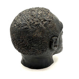 Portrait of a Man, Sensitive and Ever Shifting Large Black Glazed Red Clay Head