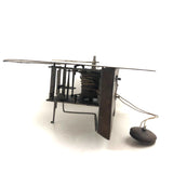 Gorgeous Antique Painted Tin Clock with Compass Star, Flowers, Fruit (for Display)