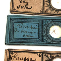 Set of 8 French c. 1900 Microscope Slides with Insect Specimens