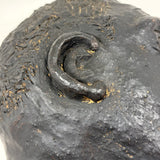 Portrait of a Man, Sensitive and Ever Shifting Large Black Glazed Red Clay Head