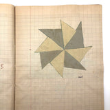 1941-42 French Froebel-esque School Notebook Full of Cut Paper Designs