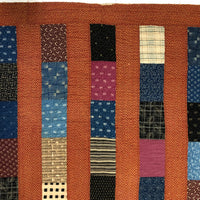 Red and Blue Calico Sampler of a Antique Quilt, 81 inches Square
