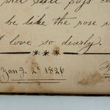 Mary Ann Perham's Beautiful 1826+ Friendship Album, Chelmsford, MA