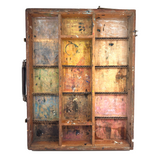 Old Painter's Box Bottom Half With Wonderful Grid of Found Color