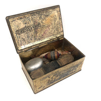 As Found - Old Pickwick Inn CT Chocolate Tin Filled with Fishing Line Winders and Bobber