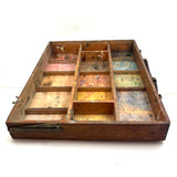 Old Painter's Box Bottom Half With Wonderful Grid of Found Color