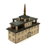 Both Humble and Grand Old Three Tiered Cigar Box Building with Nail and String Terrace Rail