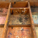 Old Painter's Box Bottom Half With Wonderful Grid of Found Color