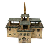 Both Humble and Grand Old Three Tiered Cigar Box Building with Nail and String Terrace Rail