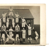 Boys in Whites in Formation, Antique British RPPC