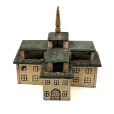 Both Humble and Grand Old Three Tiered Cigar Box Building with Nail and String Terrace Rail