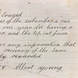Strayed Heifer Reward Note, York, Maine, 1868