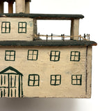 Both Humble and Grand Old Three Tiered Cigar Box Building with Nail and String Terrace Rail