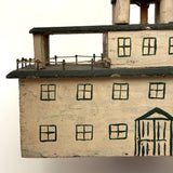 Both Humble and Grand Old Three Tiered Cigar Box Building with Nail and String Terrace Rail
