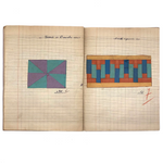 1941-42 French Froebel-esque School Notebook Full of Cut Paper Designs