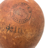 Old Wooden Barbell with Hand-drawn Faces