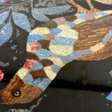 Brilliantly Colored Bird and Berries, Unusual Early Tinsel Painting in Original Frame