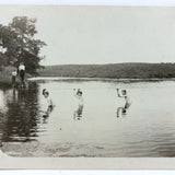 Boys in Hudson Lake Holding Line