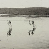 Boys in Hudson Lake Holding Line