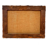 Alpine Flowers in Vases, c. 1920s-40s Bavarian Oil on Canvas Still Life with Mountains