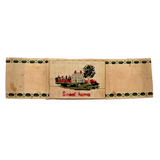 SWEET HOME, Mid 1800s Punch Paper Embroidery on Lovely Silk Ribbon