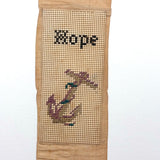 Hope, c. Mid 19th Century Punch Paper Embroidery on Silk Ribbon