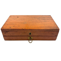 C. 1870 Joshua Rogers English Watercolors Box with Paints, Pots, Brass Stencils, More