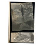Boy Perched on Rock, Rattle Snake Below, Interesting Double Image RPPC