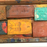 C. 1870 Joshua Rogers English Watercolors Box with Paints, Pots, Brass Stencils, More