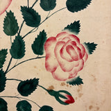 Roses and Buds on Thorny Stems, Lush 1840s Watercolor Theorem