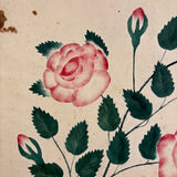 Roses and Buds on Thorny Stems, Lush 1840s Watercolor Theorem