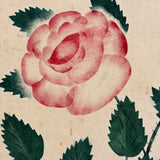 Roses and Buds on Thorny Stems, Lush 1840s Watercolor Theorem