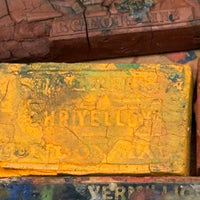 C. 1870 Joshua Rogers English Watercolors Box with Paints, Pots, Brass Stencils, More