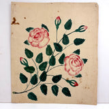 Roses and Buds on Thorny Stems, Lush 1840s Watercolor Theorem