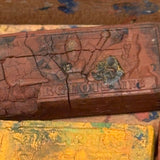C. 1870 Joshua Rogers English Watercolors Box with Paints, Pots, Brass Stencils, More