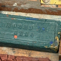 C. 1870 Joshua Rogers English Watercolors Box with Paints, Pots, Brass Stencils, More
