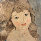The Favorite Rabbit, 1864 Ink and Watercolor After John Russell and Charles Knight, with Dated Newspaper Backing