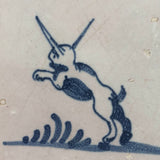 Devil Dog! 19th C. Hand-painted Delft Tile