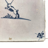 Devil Dog! 19th C. Hand-painted Delft Tile