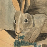The Favorite Rabbit, 1864 Ink and Watercolor After John Russell and Charles Knight, with Dated Newspaper Backing