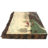 1942 Folk Landscape with House on Wood with Bark (some bark loss)