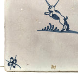 Devil Dog! 19th C. Hand-painted Delft Tile