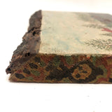 1942 Folk Landscape with House on Wood with Bark (some bark loss)