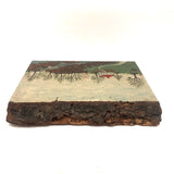 1942 Folk Landscape with House on Wood with Bark (some bark loss)