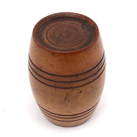 Lovely 19th C. Treen Barrel Shaped Box