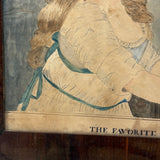 The Favorite Rabbit, 1864 Ink and Watercolor After John Russell and Charles Knight, with Dated Newspaper Backing