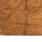 1942 Folk Landscape with House on Wood with Bark (some bark loss)