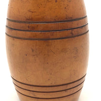 Lovely 19th C. Treen Barrel Shaped Box