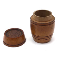 Lovely 19th C. Treen Barrel Shaped Box