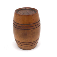 Lovely 19th C. Treen Barrel Shaped Box